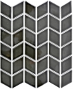 Retro mosaico de azulejos de cerámica diamante negro brillante ola salpicadero de la cocina MOS13DS-0302