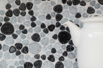 Muestra de mano Pebble mosaico Pebbles gris negro Spots Plato de ducha Azulejo backsplash MOS12-0103_m
