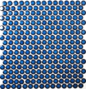 Botón de mosaico LOOP mosaico redondo azul oscuro cobalto pared cocina ducha BAÑO MOS10-0405