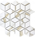 Cubo mosaico cerámica blanco gris Calacatta azulejo pared azulejo baño azulejo cocina azulejo WC - MOS13-0112