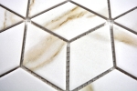 Muestra de mano mosaico azulejo cerámica blanco diamante POV Calacatta pared azulejo baño MOS13-0112_m