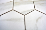 Muestra de mano mosaico azulejo cerámica blanco hexágono calacatta pared azulejo baño MOS11F-0112_m