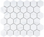 Mosaico de azulejos de cerámica blanco hexágono carrara mirada azulejo de la pared azulejo del baño MOS11G-0102_f | 10 esteras de mosaico