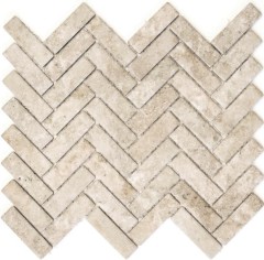 Espiga mosaico de azulejos de cerámica efecto piedra beige azulejos backsplash cocina MOS24-SO76