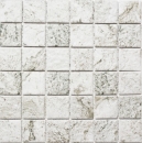 Mosaico de cerámica de aspecto de piedra natural gris beige estructura azulejo backsplash MOS16-HWA4LG