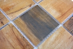 Muestra de mano Vintage Wood mosaico azulejo cerámica marrón efecto madera azulejo backsplash MOS16-2004_m