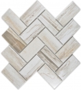Herringbone mosaico de azulejos de cerámica crema beige aspecto madera luz azulejos backsplash cocina MOS24-2002
