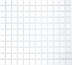 Mosaico de cerámica azulejos de mosaico blanco brillante cocina pared ducha piscina MOS18-0102