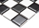 Muestra de mano mosaico azulejo de cerámica tablero de ajedrez negro blanco mate backsplash MOS18-0305_m