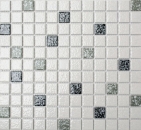 Mosaico de cerámica blanco negro gris textura mosaico azulejo baño MOS18-0307