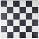 Mosaico de cerámica tablero de ajedrez SLIPPROOF SLIPPROOF negro blanco MOS14-0103-R10
