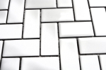 Muestra de mano mosaico azulejo cerámica espiga blanco brillante cocina azulejo pared azulejo MOS24-CHB5WG_m