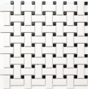 Cesta mosaico azulejo de cerámica blanco mate negro azulejo espejo azulejo del baño azulejo de la pared WC - MOS13-CBAS19