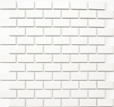 Mosaico compuesto ladrillo deslizamiento ladrillo cerámico blanco mate revestimiento de bañera MOS24-03WM
