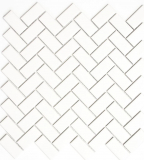 Espiga mosaico de azulejos de cerámica blanco mate azulejos backsplash cocina MOS24-CHB05WM