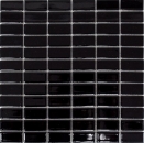 Mosaico de azulejos de cerámica barras de negro brillante bañera revestimiento MOS24B-0301_f