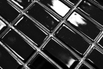 Muestra de mano mosaico azulejo cerámica barras negro brillante bañera revestimiento MOS24B-0301_m