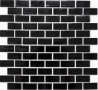 Composite mosaico ladrillo resbalones ladrillo cerámico negro brillante cocina splashback MOS24-4BG
