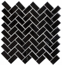 Espiga mosaico azulejo de cerámica negro brillante MOS24-CHB6BG