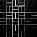 Molino de viento azulejo de mosaico de cerámica negro brillante WC baño azulejo backsplash pared de la cocina - MOS24-CWM8BG