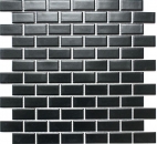 Mosaico de cerámica ladrillo negro mate pared de la ducha MOS24-04BM_f