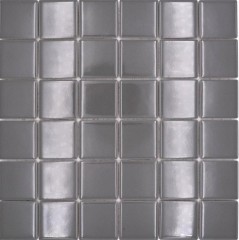 Azulejo de mosaico de cerámica de metal gris brillante azulejo backsplash pared de la cocina MOS16B-0204