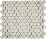 Mosaico de cerámica crema blanco mini hexagaon moteado sin esmaltar antideslizante backsplash pared - MOS11A-0103-R10