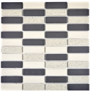 Mosaico azulejo cerámica beige negro barras sin esmaltar plato de ducha azulejo de suelo MOS24-0113-R10_f