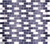 Mosaico de aluminio ladrillo negro backsplash pared de la cocina MOS48-0208