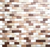 Mosaico azulejo aluminio ladrillo 3D plata cobre azulejo espejo MOS49-0207
