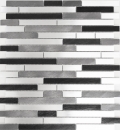 Mosaico de aluminio compuesto gris negro azulejo backsplash pared de la cocina MOS49-0308