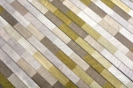 Muestra de mano mosaico azulejo Aluminio compuesto marrón claro Alu Ladrillo cepillado Color claro MOS49-L102L_m