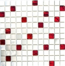 Mosaico azulejo aluminio vidrio mosaico plata rojo azulejo espejo MOS49-O301F