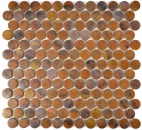 Mosaico de cobre botón mosaico marrón azulejo splashback cocina MOS49-1506