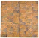 Azulejo de mosaico de cobre barras 3D marrón pared cocina splashback azulejo MOS49-1514