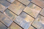 Muestra de mano mosaico azulejo de cobre varillas de cobre 3D marrón azulejo backsplash cocina MOS49-1514_m