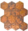 Cobre mosaico azulejo Hexágono 3D marrón cocina splashback azulejo backsplash -1516