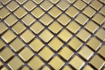 Muestra de mano mosaico azulejo acero inoxidable oro acero cepillado azulejo backsplash cocina MOS129-0707_m