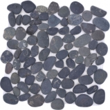 Piedra de río guijarro guijarro arqueado gris oscuro antracita negro plato de ducha pared de ducha cocina - MOS30-0208