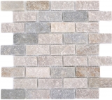 Cuarcita piedra natural mosaico azulejo ladrillo beige gris pared piso ducha backsplash cocina backsplash - MOS36-0208