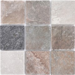 Cuarcita piedra natural mosaico azulejo beige gris pared piso ducha cocina splashback azulejo backsplash baño - MOS36-0210
