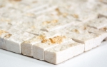 Muestra de mano mosaico azulejo mármol piedra natural parquet Splitface soleado beige 3 D MOS42-x3d63_m