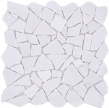 Mosaico de mármol de cantera de piedra natural poligonal blanco pared revestimiento azulejo backsplash azulejo de la pared azulejo de la cocina - MOS44-0102