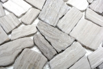 Muestra de mano mosaico azulejo mármol piedra natural cantera ciot gris rayas MOS44-0202_m