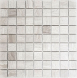 Mármol mosaico azulejo piedra natural gris claro raya gris mirada ducha pared piso - MOS42-0204