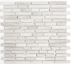 Mosaico de mármol de piedra natural de ladrillo compuesto barras de color gris claro rayas splashback revestimiento de paredes - MOS40-MOSBrick2012