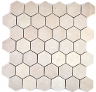 Mármol azulejo de mosaico de piedra natural beige crema vainilla hexágono backsplash pared azulejo cuarto de baño - MOS42-1212