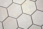 Muestra de mano mosaico mármol piedra natural beige hexágono mármol Botticino Anticato MOS42-1212_m