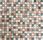 Mármol piedras de mosaico de piedra natural crema beige rojo verde al azar mini azulejo cuadrado backsplash baño - MOS38-1204