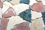 Muestra de mano mosaico azulejo mármol piedra natural crema beige rojo verde cantera Ciot Random MOS44-1204_m